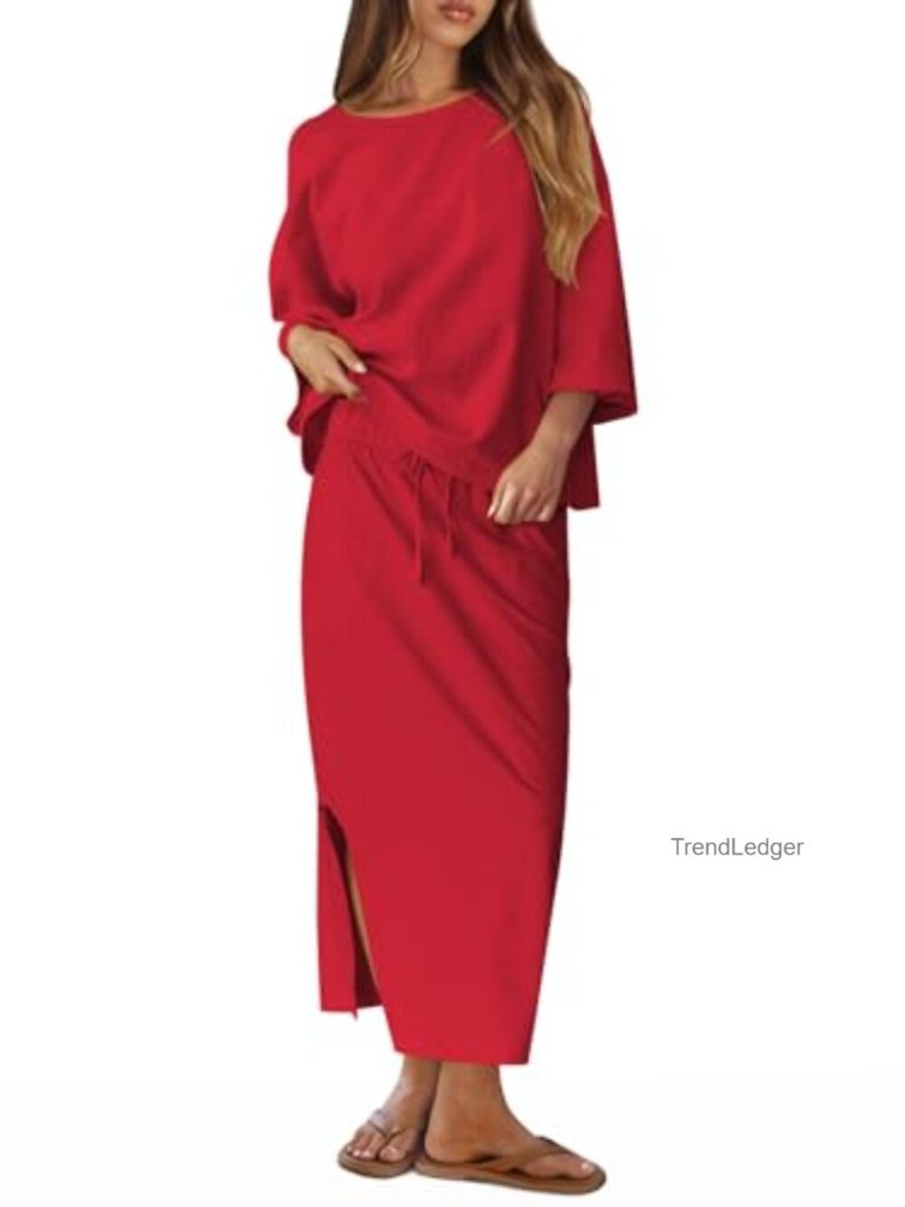 Women's 2 Piece Skirt Set Oversized Top & Maxi Skirt Lounge Set Viscose